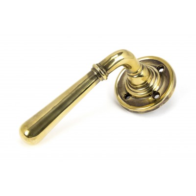 From The Anvil - Aged Brass Newbury Lever On Rose Set Unsprung 50091