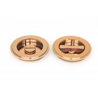 From The Anvil - Polished Bronze 75mm Art Deco Round Pull - Privacy Set 50147