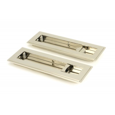From The Anvil - Polished Nickel 175mm Art Deco Rectangular Pull -Privacy Set 50156