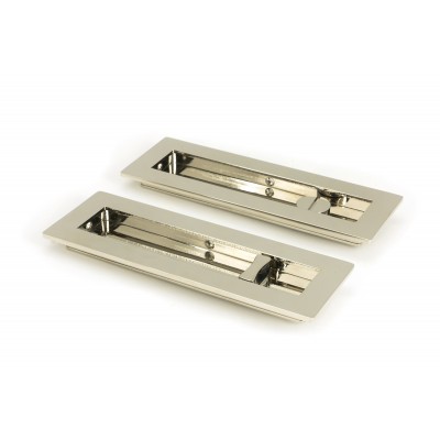 From The Anvil - Polished Nickel 175mm Plain Rectangular Pull - Privacy Set 50158