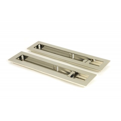 From The Anvil - Polished Nickel 250mm Plain Rectangular Pull - Privacy Set 50159