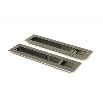 From The Anvil - Pewter 250mm Plain Rectangular Pull - Privacy Set 50177