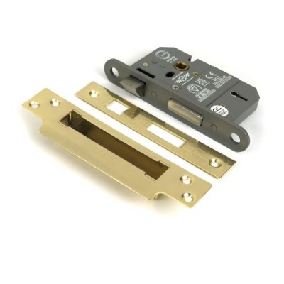 From The Anvil - Polished Brass 2.5inch 5 Lever BS Sash Lock [51335]