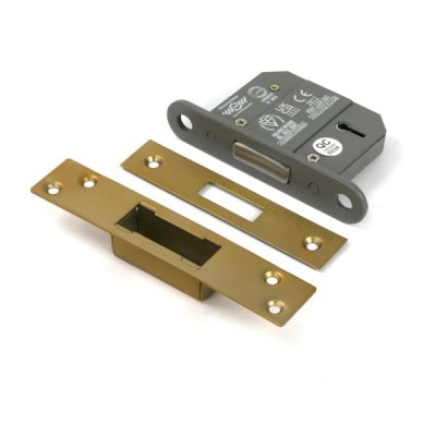 From The Anvil - Satin Brass 2.5inch 5 Lever BS Dead Lock [51407]