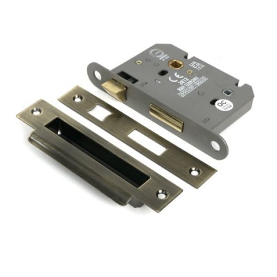 From The Anvil - Aged Brass 3inch Heavy Duty Bathroom Mortice Lock [51791]