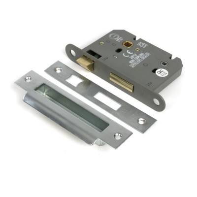 From The Anvil - Satin Chrome 3inch Heavy Duty Bathroom Mortice Lock [51795]