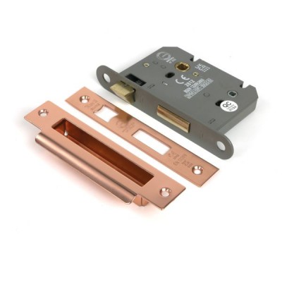 From The Anvil - Polished Bronze 3inch Heavy Duty Bathroom Mortice Lock [51797]