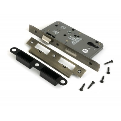 From The Anvil - Aged Brass Euro Din Sash Lock - 60mm Backset/72mm Centre [51801]