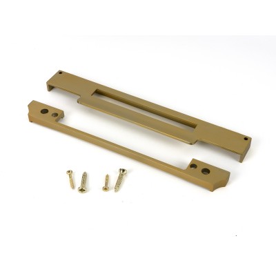 From The Anvil - Satin Brass 1/2 inch Rebate Kit for Euro Din Sash Lock [51812]