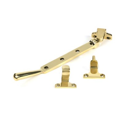 From The Anvil - Polished Brass 8inch Newbury Stay (Steel Window) [52026]