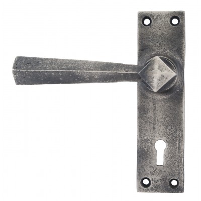 From The Anvil - Antique Pewter Straight Lever Lock Set 73112