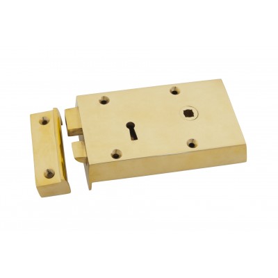From The Anvil - Polished Brass Right Hand Rim Lock - Small - 83580