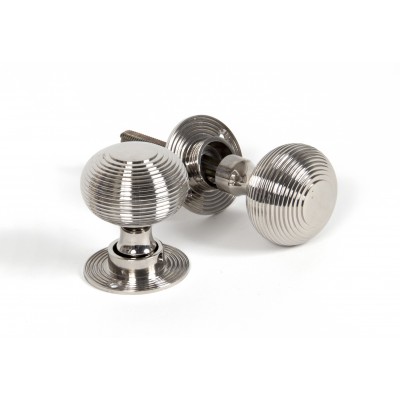 From The Anvil - Polished Nickel Beehive Mortice/Rim Knob Set 83636
