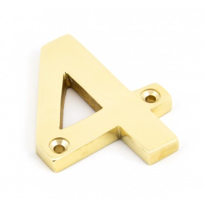 From The Anvil - Polished Brass Numeral - 4 - 83714