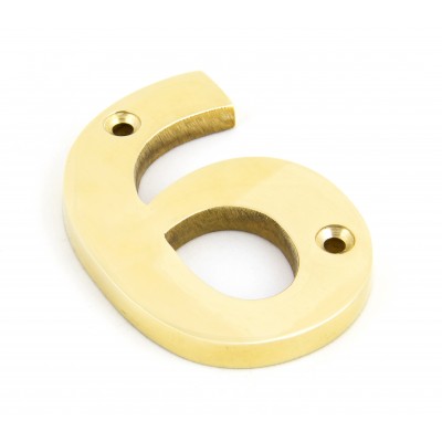 From The Anvil - Polished Brass Numeral - 6 - 83716