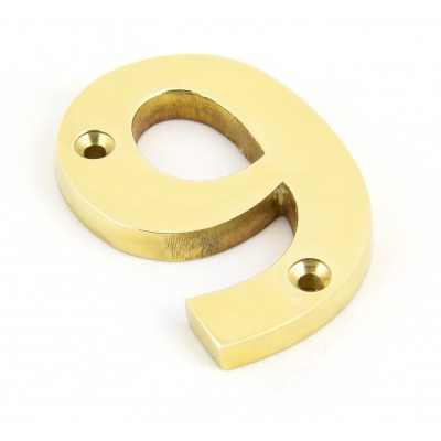 From The Anvil - Polished Brass Numeral - 9 - 83719
