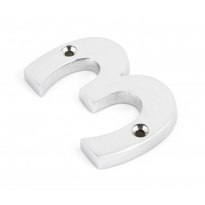 From The Anvil - Polished Chrome Numeral - 3 - 83723