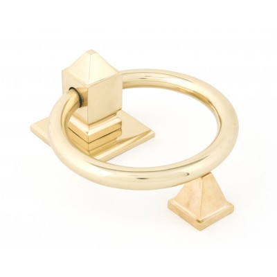From The Anvil - Polished Brass Ring Door Knocker 83836