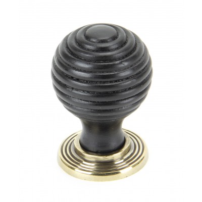 From The Anvil - Ebony & Aged Brass Beehive Cabinet Knob - 35mm 83871