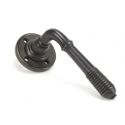 From The Anvil - Aged Bronze Reeded Lever On Rose Set 83957