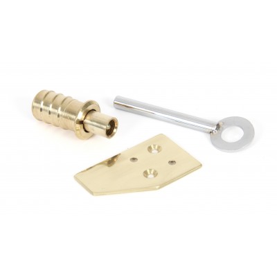 From The Anvil - Polished Brass Key-Flush Sash Stop 90271