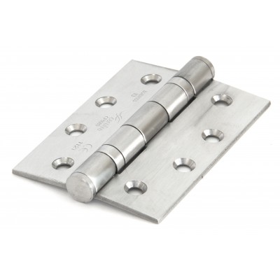 From The Anvil - Satin Stainless Steel 4" Ball Bearing Butt Hinge (Pair) 91039