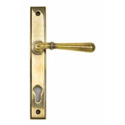From The Anvil - Aged Brass Newbury Slimline Lever Espagnolette Lock Set 91413