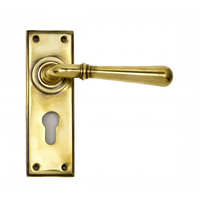 From The Anvil - Aged Brass Newbury Lever Euro Set 91417