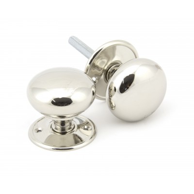 From The Anvil - Polished Nickel 57mm Mushroom Mortice/Rim Knob Set 91530