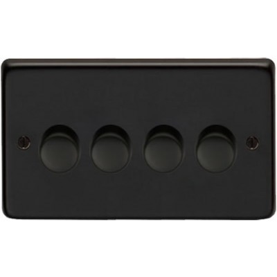 From The Anvil - Matt Black Quad LED Dimmer Switch 91818