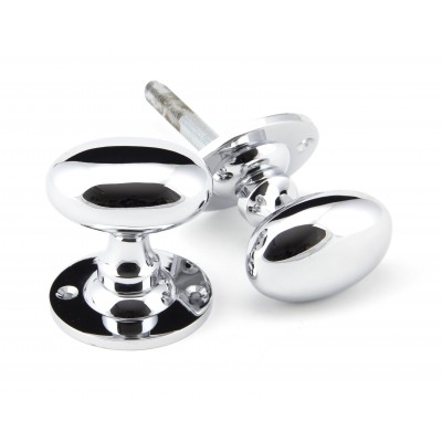 From The Anvil - Polished Chrome Oval Mortice/Rim Door Knob Set 91975