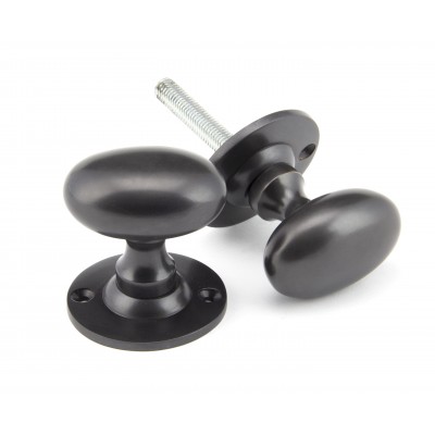 From The Anvil - Aged Bronze Oval Mortice/Rim Door Knob Set 91976