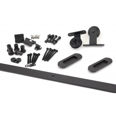 From The Anvil - 100kg Black (Top Mount) Sliding Door Hardware Kit (2m Track) 93230