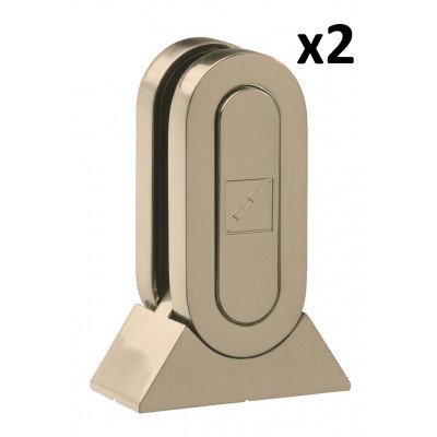 Richard Burbidge MMGPB2 Fusion Brushed Nickel Glass Panel Bracket (pack of 2) 