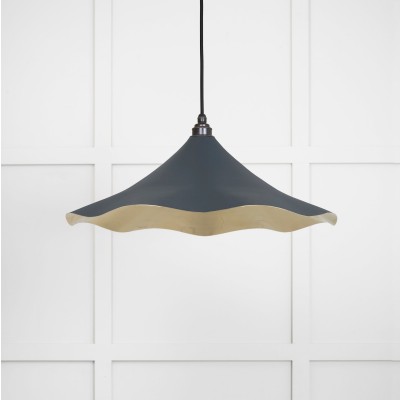 From The Anvil - Smooth Brass Flora Pendant in Soot 49731SSO