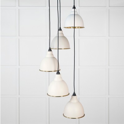 From The Anvil - Smooth Brass Brindley Cluster Pendant in Teasel 49738STE