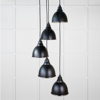 From The Anvil - Hammered Nickel Brindley Cluster Pendant in Elan Black 49740SEB