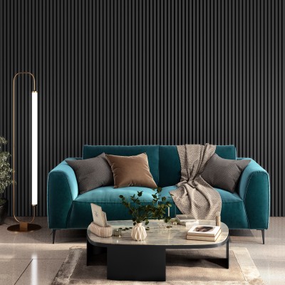 Cheshire Mouldings Acoustic Slat Wall Panel 2400 x 600mm Grey