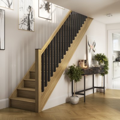 Dolfor Matt Black Metal Baluster Spindle 32 x 41 x 1120mm
