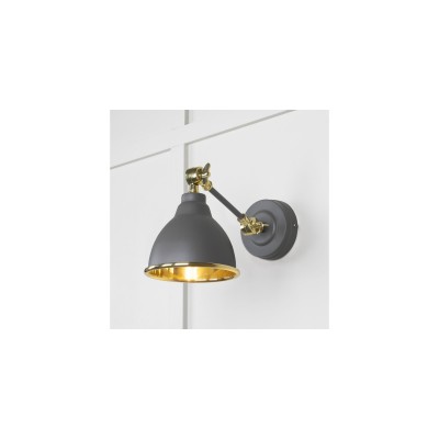 From The Anvil - Smooth Brass Brindley Wall Light in Bluff 49716SBL