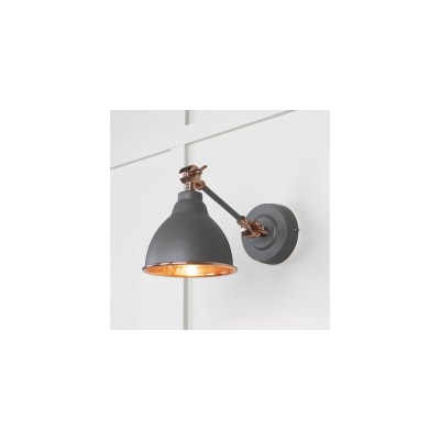 From The Anvil - Hammered Copper Brindley Wall Light in Bluff 49717SBL