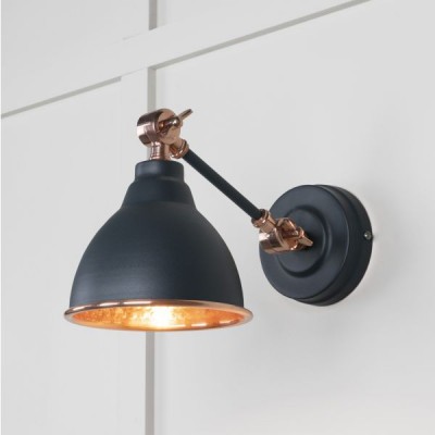 From The Anvil - Hammered Copper Brindley Wall Light in Soot 49717SSO