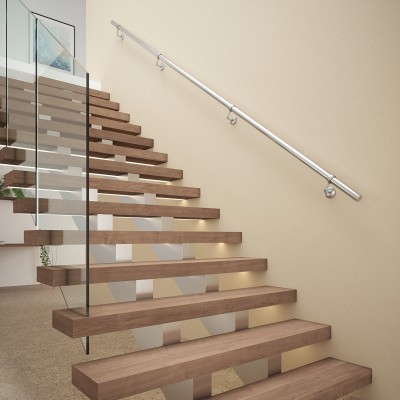 ROTHLEY - BAROQUE METAL HANDRAIL KIT - BRUSHED SILVER 3600MM [KBS3600B]