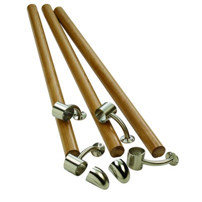 Richard Burbidge KIT02 Fusion Boxed Handrail Kit - White Oak with Brushed Nickel Connectors - Kit02