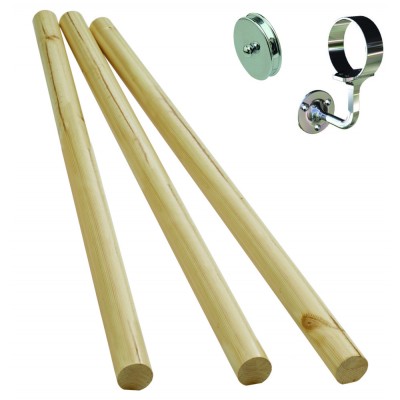 Richard Burbidge KIT05 Boxed Rail Kit - Pine With Chrome Connectors - Kit05