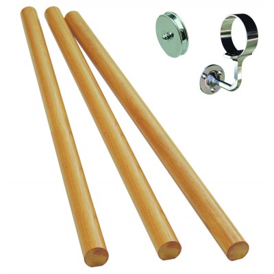Richard Burbidge KIT08 Boxed Rail Kit - White Oak With Chrome Connectors - Kit08