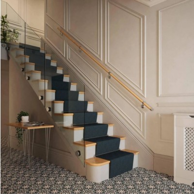ROTHLEY - WOODEN HANDRAIL KIT - RED OAK BRUSHED SILVER CONNECTORS 3 X 1.2M [JWKODP3600]