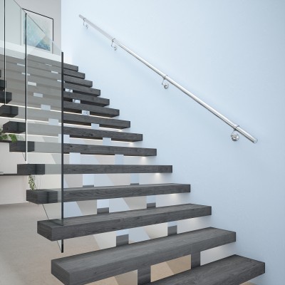 ROTHLEY - BAROQUE METAL HANDRAIL KIT - POLISHED STAINLESS STEEL 3600MM [KPS3600B]