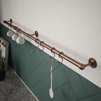 ROTHLEY UTENSIL RAIL KIT - ANTIQUE COPPER 19MM X 1000MM [KU1000AAC]