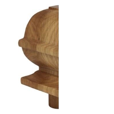 Half Staircase Newel Cap - Half Square Acorn Cap